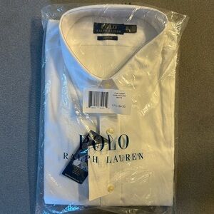 Ralph Lauren White Spread-Collar Dress Shirt 17.5-34/35 NWT